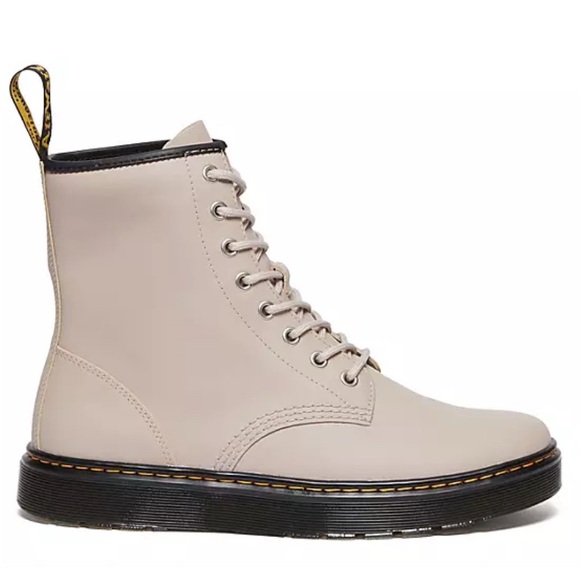 DR.MARTENS WOMENS ZAVALA TAUPE VINTAGE COMBAT BOOT NWOB CLASSIC SZ 8 - Picture 2 of 7